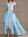 Off-the-Shoulder Asymmetrical A-Line Mother of the Bride Dresses with Ruffles