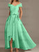 Off-the-Shoulder Asymmetrical A-Line Mother of the Bride Dresses with Ruffles