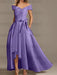 Off-the-Shoulder Asymmetrical A-Line Mother of the Bride Dresses with Ruffles