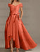 Off-the-Shoulder Asymmetrical A-Line Mother of the Bride Dresses with Ruffles