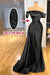 Off the Shoulder Beaded Ruched Satin Evening Dress with Front Split