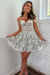 Sparkly Black Corset Tiered Lace A-Line Short Homecoming Prom Dress