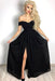 Off-the-Shoulder Black Prom Dress
