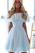 Off the Shoulder Chiffon Homecoming Dress Short Graduation Dress