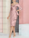Dusty Rose off the shoulder mother of the bride dress with cascading drape