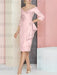 Pink off the shoulder mother of the bride dress with cascading drape