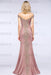 Off-the-Shoulder Formal Gown Gold Lace Applique Floor Length Mermaid Evneing Dress - Prom Dresses