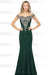 Off-the-Shoulder Formal Gown Gold Lace Applique Floor Length Mermaid Evneing Dress - Dark Green / US 2 - Prom Dresses