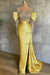 Off-The-Shoulder Front Split Mermaid Long Sleeves Prom Dress Pink With Beadings and Appliques - Prom Dresses