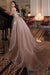 Off-the-Shoulder Glitter Mermaid Evening Gown with Detachable Sweep Train
