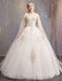 Wedding Dresses Tulle Off The Shoulder Short Sleeve Lace Applique Princess Bridal Gown