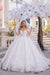 Gorgeous Tulle Aline Wedding Dress Off-the-Shoulder with Long Sleeves