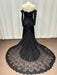 Off-the-Shoulder Lace Black Mermaid Evening Dress with Sleeves - Prom Dress