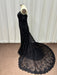 Off-the-Shoulder Lace Black Mermaid Evening Dress with Sleeves - Prom Dress