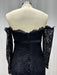 Off-the-Shoulder Lace Black Mermaid Evening Dress with Sleeves - Prom Dress