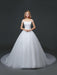 Princess Wedding Dresses Off The Shoulder Lace 3D Flowers Applique Tulle Ivory Long Train Bridal Gown