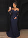 Trumpet/Mermaid Off-the-Shoulder Long Sleeves Sweep/Brush Train Lace Stretch Crepe Dresses - Prom Dresses