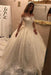 Off the Shoulder Long Sleeves Ball Gown Wedding Dress With Lace Appliques