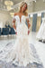 Off the Shoulder Long Sleeves ivory Lace Wedding Dress Mermaid with Train wedding dresses