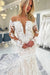 Off the Shoulder Long Sleeves ivory Lace Wedding Dress Mermaid with Train wedding dresses