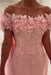 Off-The-Shoulder Mermaid Satin Wedding Guest Dresses Long with Appliques - Prom Dresses