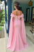 Off-The-Shoulder Mermaid Chiffon Wedding Guest Dresses Long with Appliques - Prom Dresses