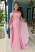 Off-The-Shoulder Mermaid Satin Wedding Guest Dresses Long with Appliques - Prom Dresses
