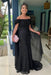 Black Off-The-Shoulder Mermaid Chiffon Wedding Guest Dresses Long with Appliques - Prom Dresses
