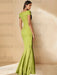 Minimalist Off-the-Shoulder Mother of the Bride Dresses in Trumpet/Mermaid Style with Detachable Flower