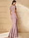 Minimalist Off-the-Shoulder Mother of the Bride Dresses in Trumpet/Mermaid Style with Detachable Flower