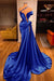 Off-the-Shoulder Mermaid Prom Dress High Split with Long Beadings - Prom Dresses