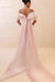 Off-the-Shoulder Pink Mermaid Prom Dress Lace with Beadings - Dress