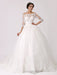 Off the Shoulder Princess Lace Wedding Dress with Illusion Neckline misshow