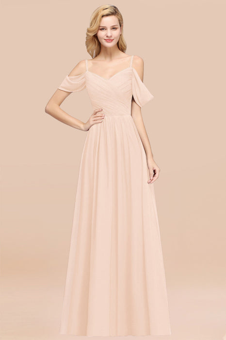 Burgundy Chiffon Bridesmaid Dress | A-Line Off-Shoulder with Straps Bridelily Burgundy Chiffon Bridesmaid Dress | A-Line Off-Shoulder with Straps Bridelily