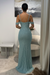 Sparkly Sequins Mermaid Prom Dress Spaghetti Straps Ruffles Evening Gowns