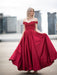 Ball Gown Off-the-Shoulder Satin Applique Sleeveless Floor-Length Dresses - Prom Dresses