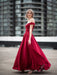 Ball Gown Off-the-Shoulder Satin Applique Sleeveless Floor-Length Dresses - Prom Dresses