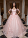 Off-the-Shoulder Satin Pink Aline Ball Gown Chapel Train Quinceanera Dress with Bow - Prom Dress