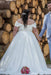 Off-the-Shoulder Satin White Aline/Princess Ball Gown Wedding Dress Plus Size