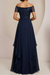 A-Line Mother of the Bride Dress with Scoop Neckline Side Split and Sequined Ruffles
