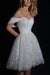 Off-the-Shoulder Sequins A-line Wedding Dress Knee-Length Sweetheart Bridal Dress - wedding dresses