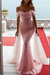 Blush Pink Off-the-Shoulder Sequins Mermaid Prom Dress