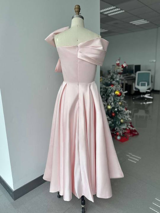 Off-the-Shoulder Sleeveless A-Line Princess Ankle-Length Mother of the Bride Dress with Bow(s)