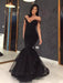 Off-The-Shoulder Sweep/Brush Train With Ruffles Tulle Dresses - Prom Dresses