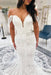 Off the Shoulder Sweetheart Ivory Lace Wedding Dress Mermaid Bridal Gown