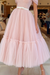 Blush Pink Off-The-Shoulder Tulle Prom Gown with Sweetheart Neckline and Belts