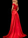 Off-the-Shoulder Two Pieces Prom Dress with Appliques and Slit