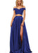 Off-the-Shoulder Two Pieces Prom Dress with Appliques and Slit