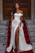 Off-The-Shoulder White Mermaid Prom Dress With Split