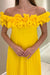 Off-the-Shoulder Yellow Ruffle Chiffon Mother of the Bride Dress - Prom Dresses
